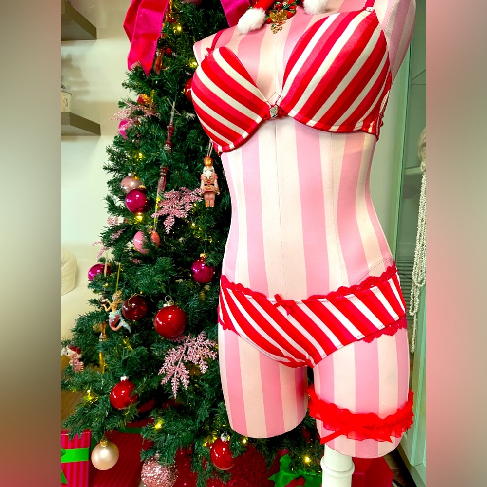 Victoria’s Secret Sexy Little Things Bra and Panty Candy Stripe Set